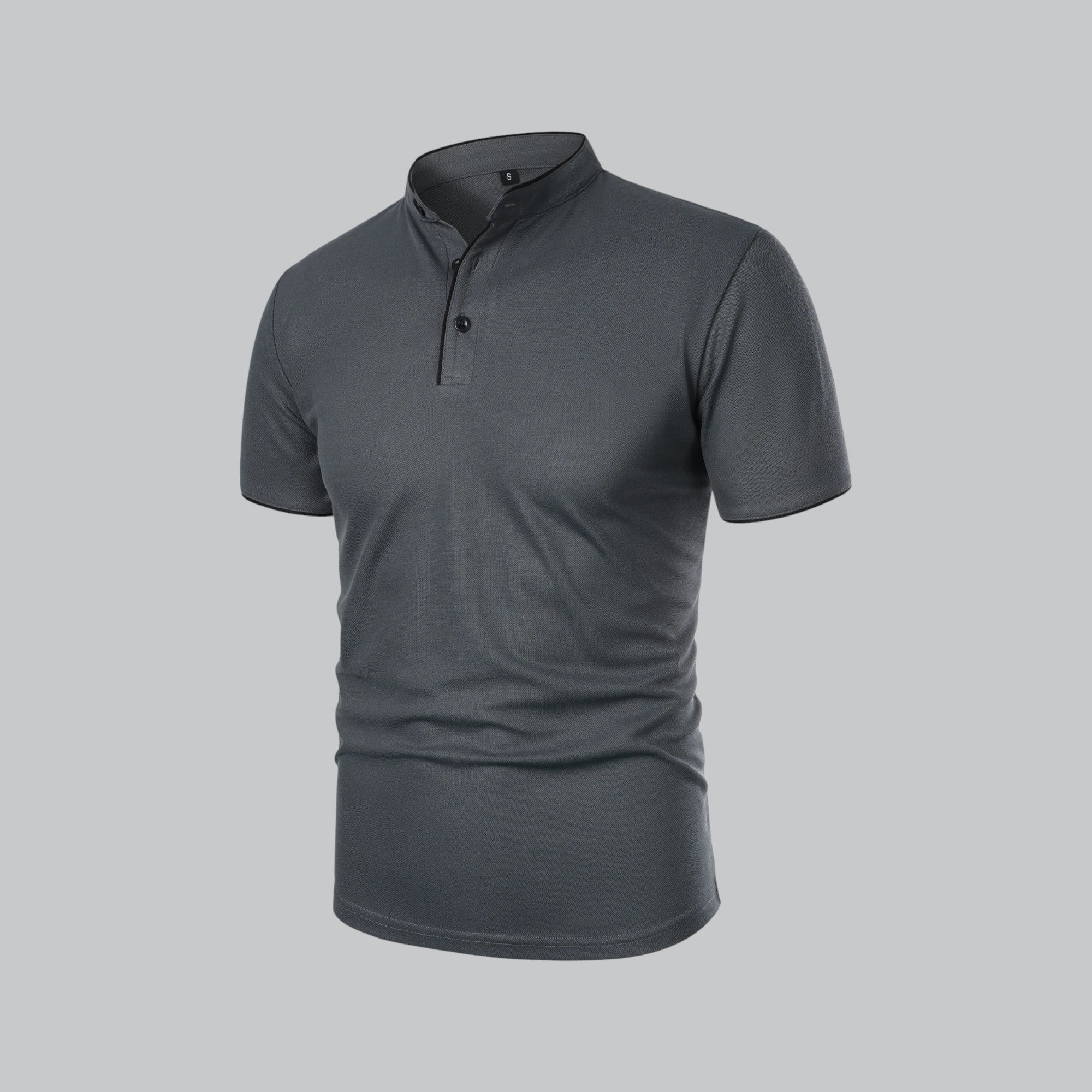 Herre Kortærmet Poloshirt uden Krave med Knaplukning