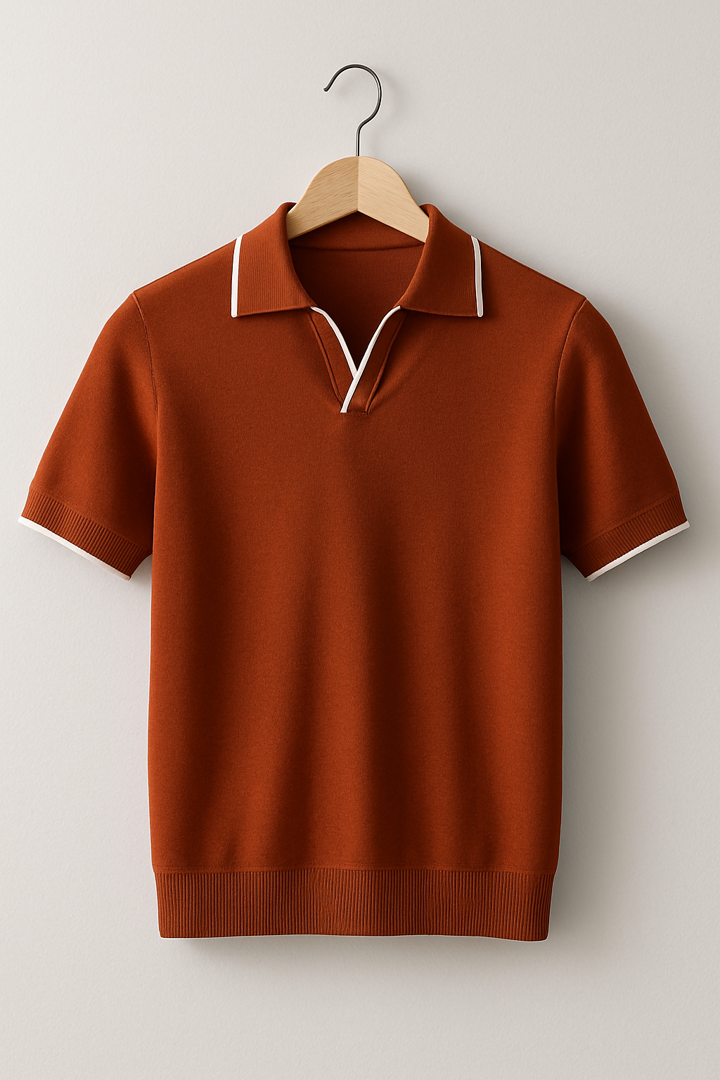Herre Kortærmet Poloshirt med Kontrastkant og Knaplukning