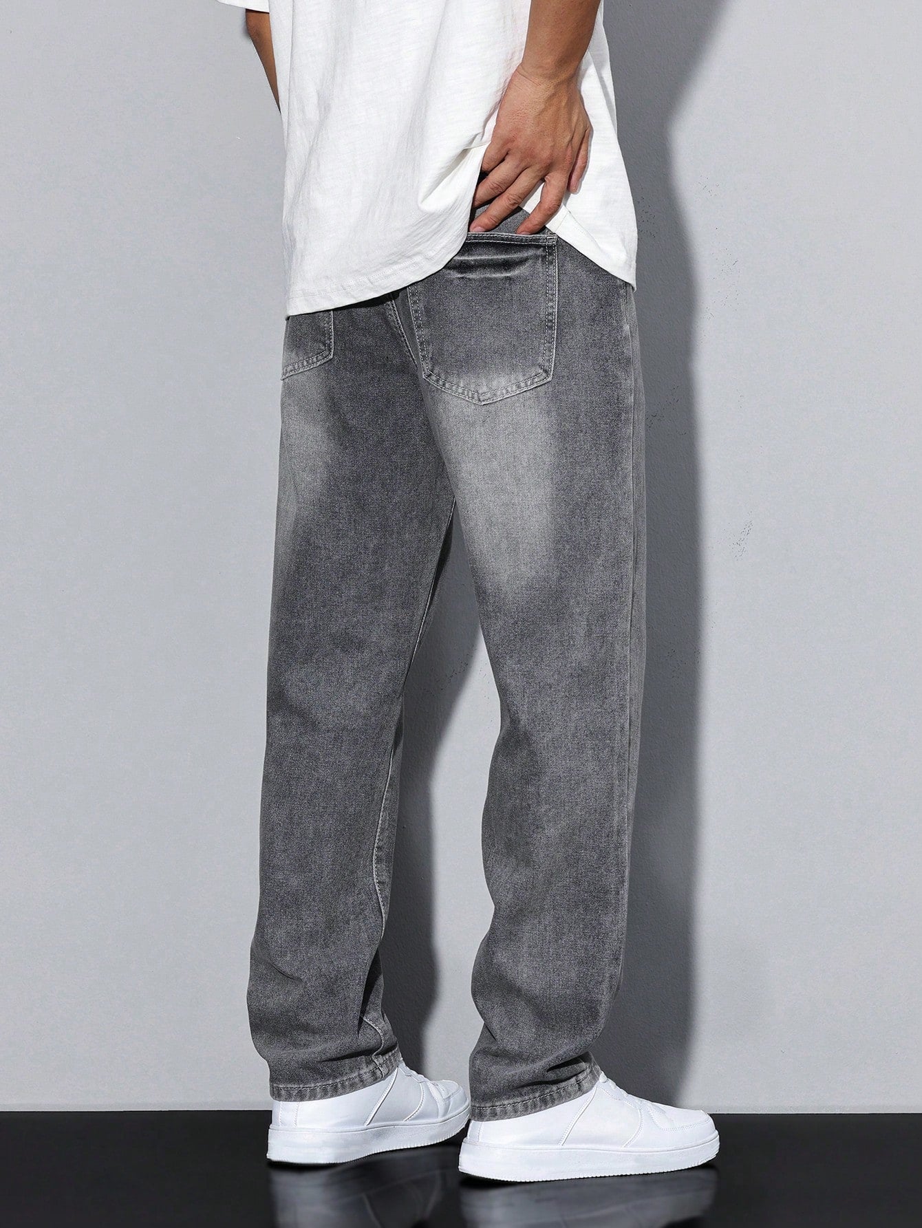Herre Jeans med Lige Ben og Vasket Finish