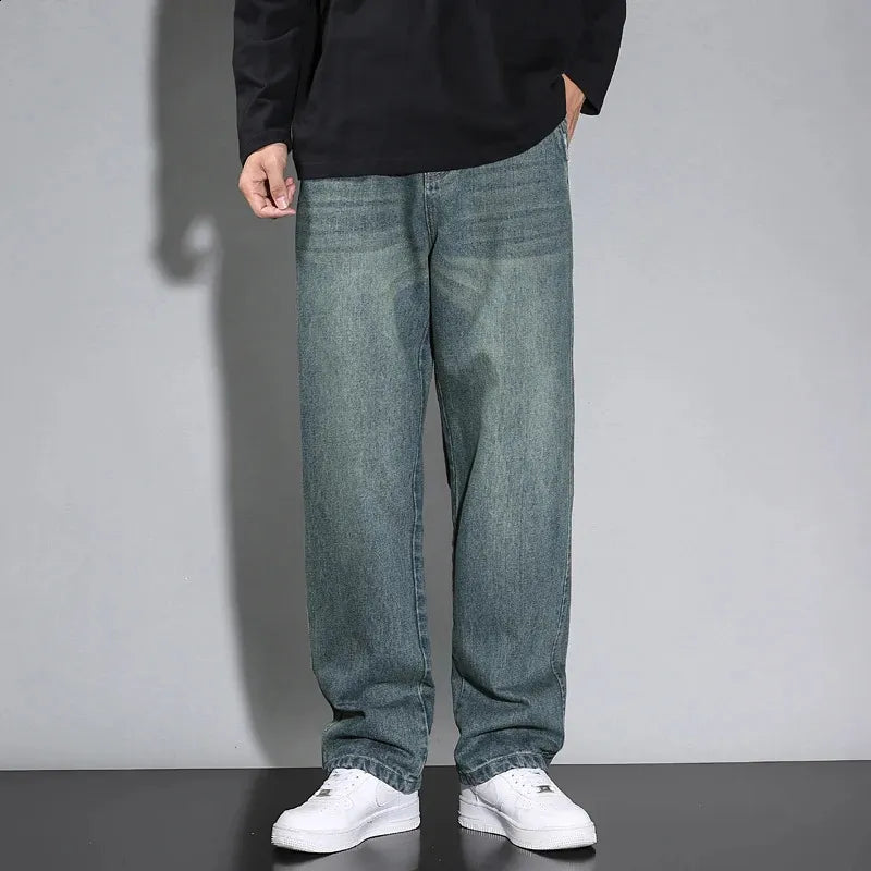 Herre Jeans med Lige Ben og Vasket Finish