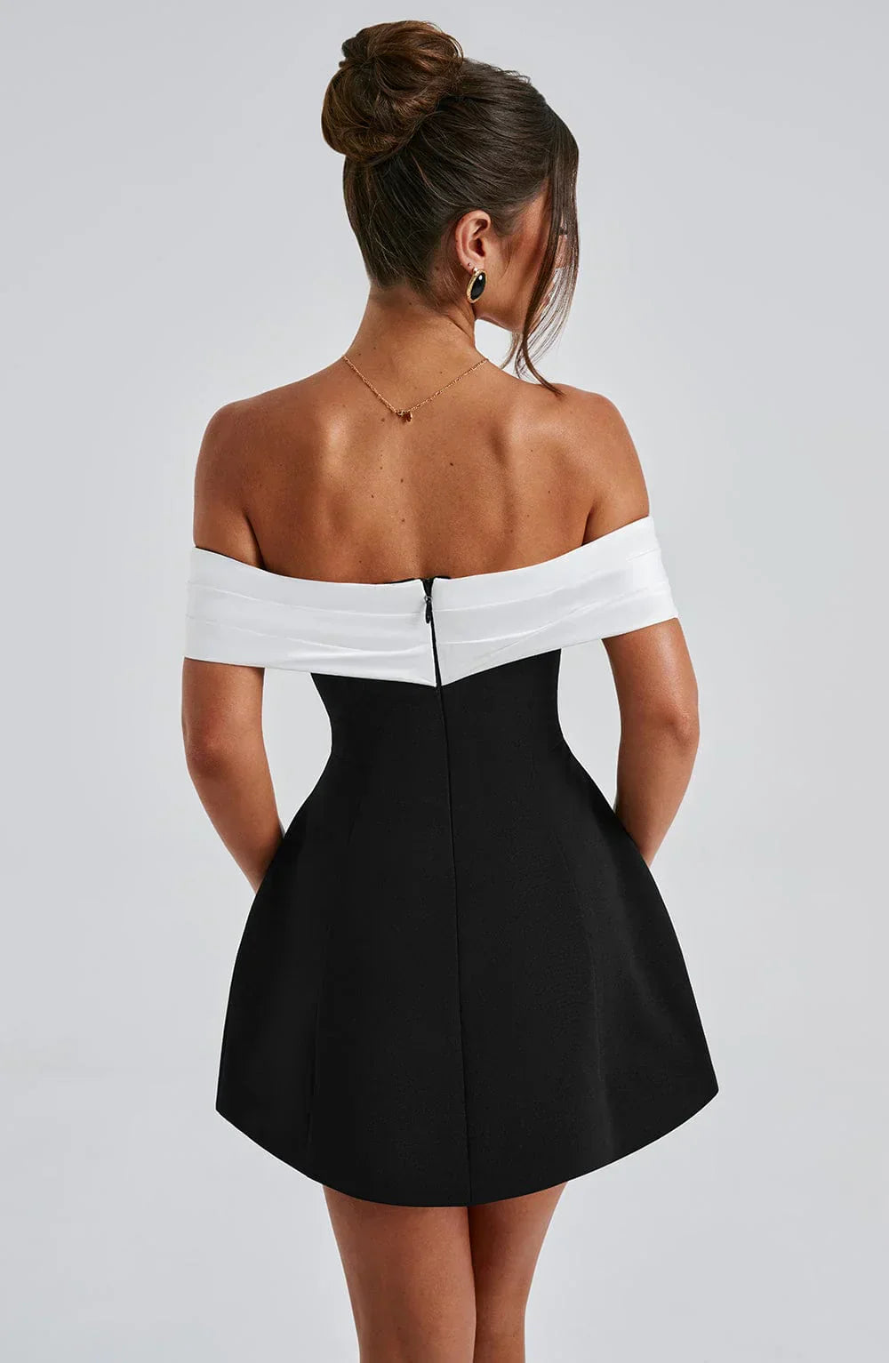 Kvinders Off Shoulder Mini Kjole med Sløjfedetalje