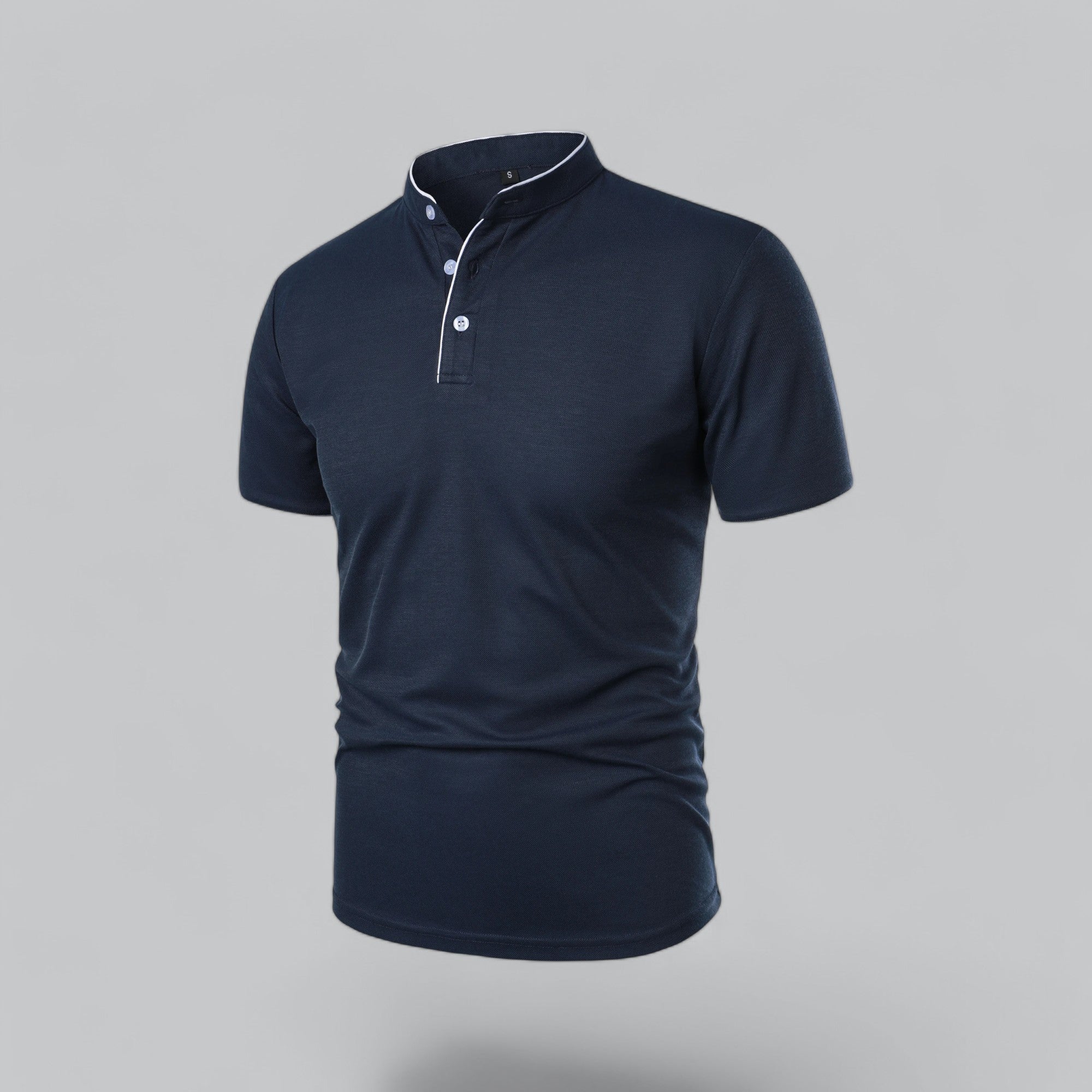 Herre Kortærmet Poloshirt uden Krave med Knaplukning