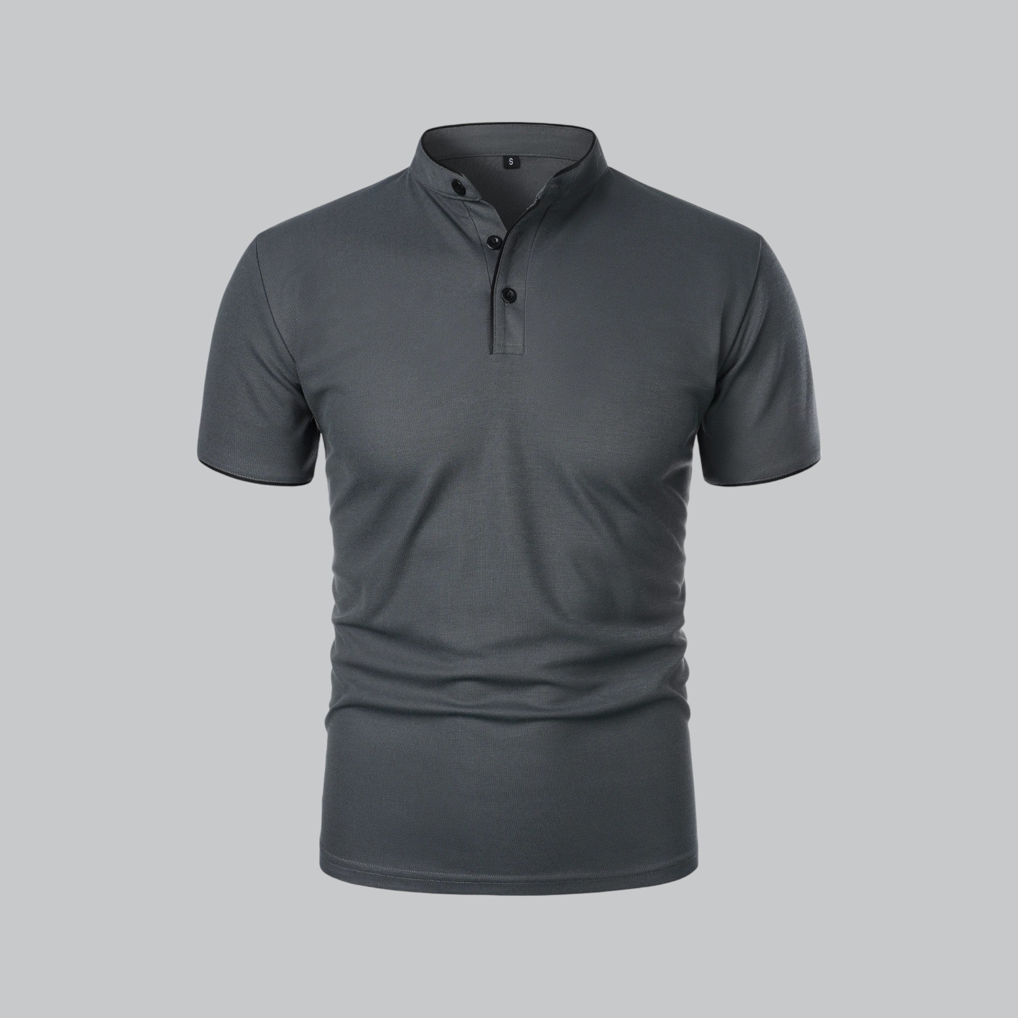 Herre Kortærmet Poloshirt uden Krave med Knaplukning